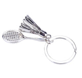 Badminton key chain shuttlecock & badminton racket keychain key ring