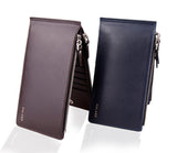 Hot sell luxury ultra-large capacity double zippers men wallets,ultra-thin leather wallets for men,fashion mens money clip