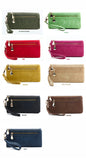 Fashion Women Wallets Dull Polish Leather Wallet Double Zipper Day Clutch Purse Wristlet Portefeuille Handbags