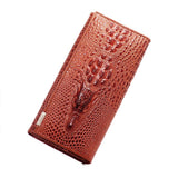 New Genuine Leather Wallets Brand Women' Wallets Crocodile 3D Purse Women's Clutches Fashion Leather Wallets