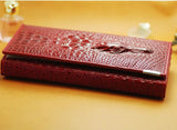 New Genuine Leather Wallets Brand Women' Wallets Crocodile 3D Purse Women's Clutches Fashion Leather Wallets