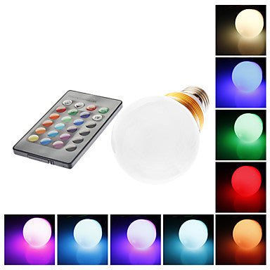 5W RGB Golden Shell Light Remote Controlled LED Ball Bulb (85-265V)