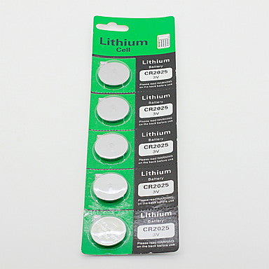 CR2025 3V High Capacity Lithium Button Cell Batteries (5-pack)