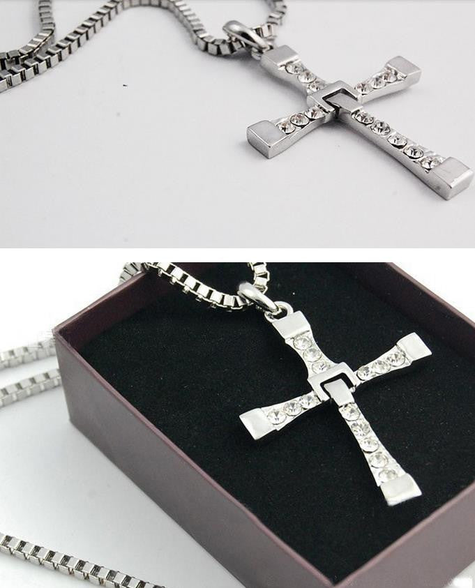 Male Necklaces & Pendants Fashion Movie jewelry The Fast and The Furious Toretto Men Classic Colar CROSS Pendant Necklace