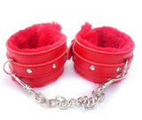 1Pair Comfy Sexy Toy Plush Handcuffs PU Leather Handcuffs Bondage Toys Adult Sex Products Sex Flirt Toy Tools
