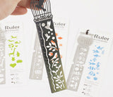 Ruler Bookmarks Birds Fish Hot Air Balloon Carousels Multifunction Metal Rulers With Lanyard Creative Stationery