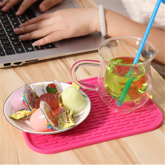 Table mats heat pad Rectangle non-slip soft silicone table pads kitchen good cooking tools 22*16cm