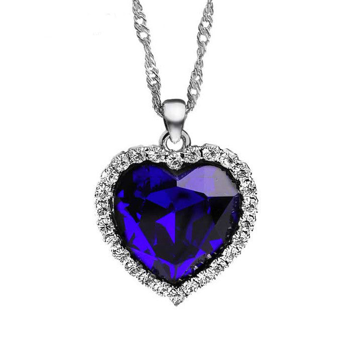 Neoglory Titanic Ocean Heart Necklaces & Pendants For Women Crystal Rhinestone Jewelry Accessories Gift