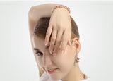 Fashion 18K Rose Gold Plated Drop Earrings Mona Lisa for Women Multicolor Zircon