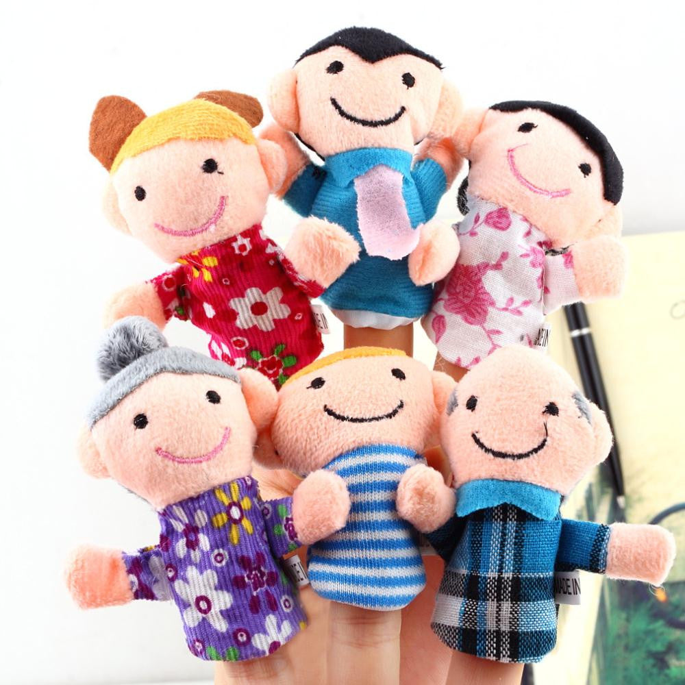 Finger Plush Puppet Happy Family Story Telling Dolls Support Children Baby Educational Toys-6pcs/set