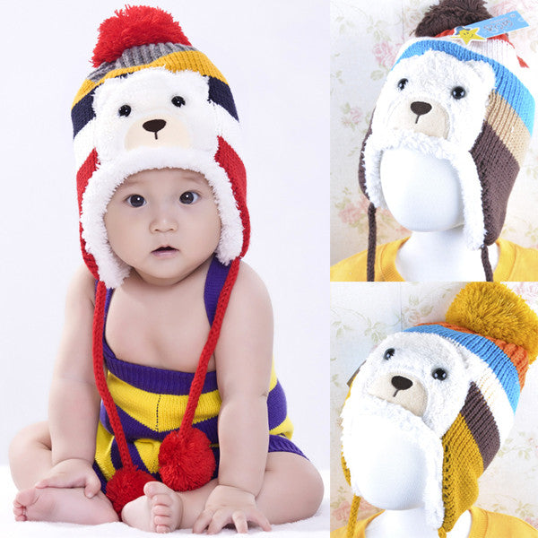 New Christmas Child hat plus velvet baby ear protector cap thickening Thermal winter Warm fashion baby hats caps