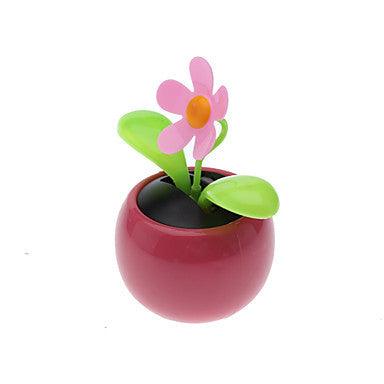 Solar Powered Flip Flap Flower Plant-Pink