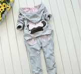 Children 2 pcs suit Cartoon girl clothing set hoodie+pants autumn baby set