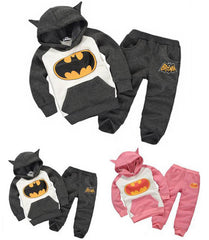 Baby boys girls Batman clothing suits hoodies+ pants sport suit with cap clothing set 2 pieces