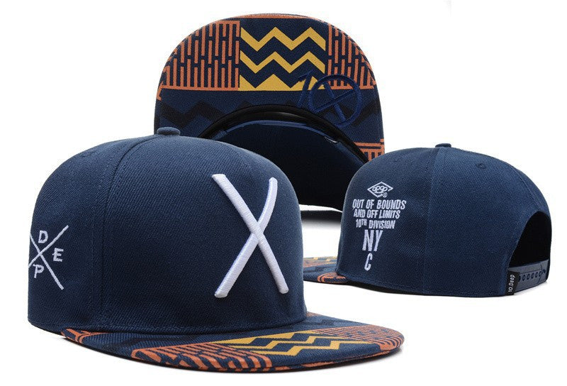 New hot deep blue fashion baseball caps hats and caps for men cool cotton adjustable sport hip pop cap X letter