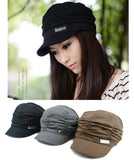 Korean Version Spring and Winter Gorro Cap Lady's Fashion Drape Delicate Women Hats