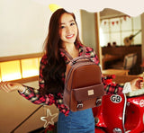 New fashion women backpacks patchwork bear girl student school bags pu leather travel rucksack