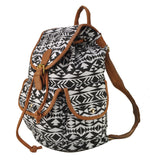 New Fashion Women Backpack Geometric Printing Canvas Bag Students Shoulder Bags