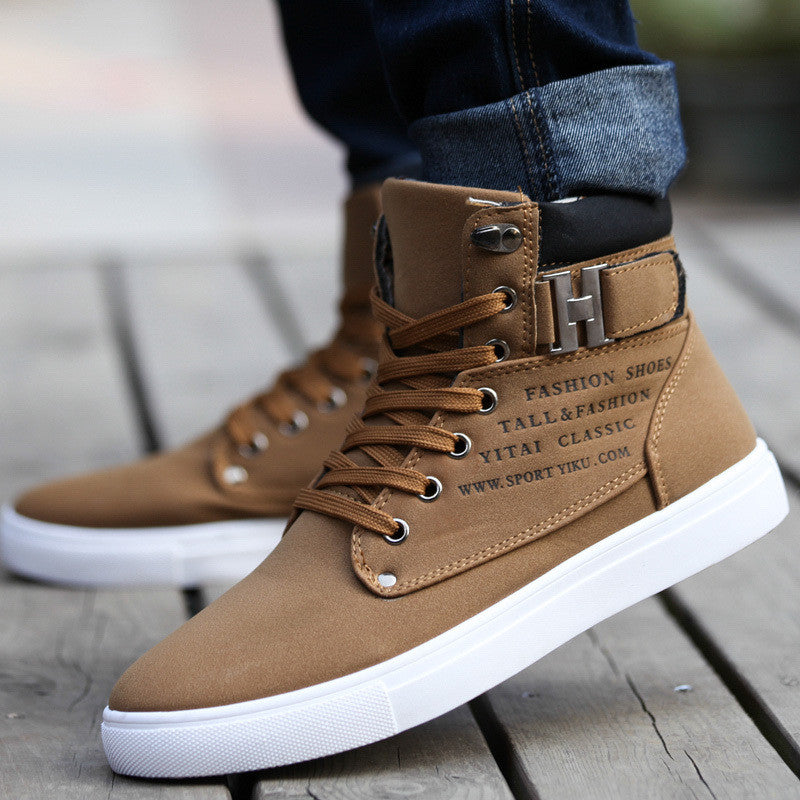 Hot Men Shoes Sapatos Tenis Masculino Male Fashion Spring Autumn Leather Shoe For Men Casual High Top Shoes Canvas Sneakers