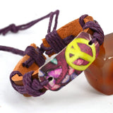 Genuine Leather Bracelet Mixed Peace Butterfly Charms Tribe Bracelets Jewelry Fashion Bracelet