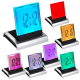 7 Color Change Mini Desktop Digital LCD Thermometer Calendar LED Alarm Clock