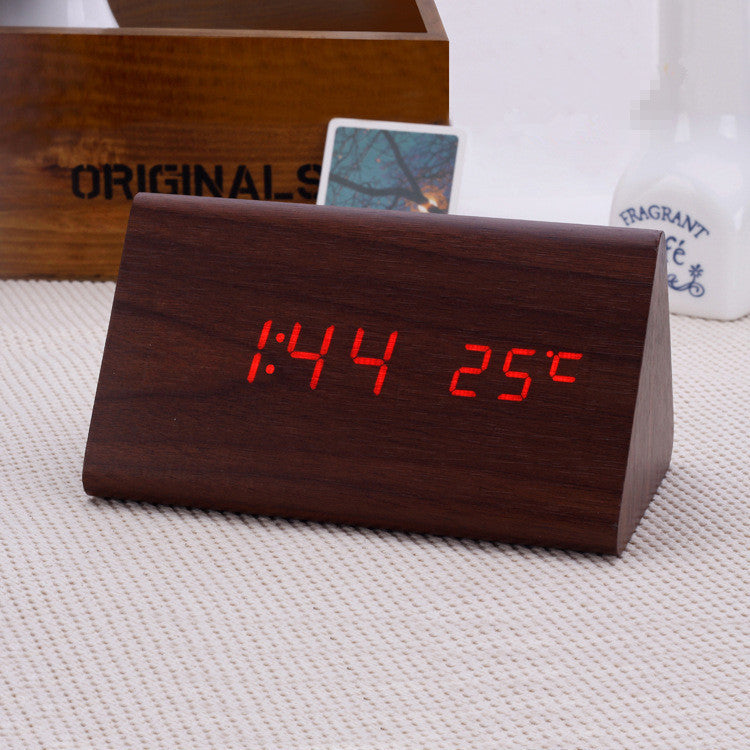 Decorative table clocks Control Sensing Alarm Temp dual Display Electronic LED Clock Vintage Wooden Digital Alarm Clock