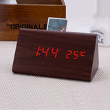 Decorative table clocks Control Sensing Alarm Temp dual Display Electronic LED Clock Vintage Wooden Digital Alarm Clock