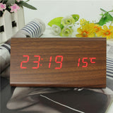 New Wood Wooden Digital LED Alarm Clock Triangular Table Desk Clock Led Display