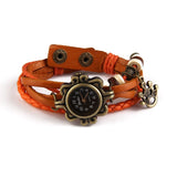New Quartz Stylish Weave Wrap Around Leather Bracelet Lady Wrist Watch
