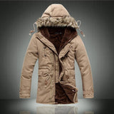 Hot Sale Men's Solid Comforatble Causal Long Warm Coat Male Fashion Padded Hooded Winter Wear Thick Coat