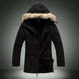 Hot Sale Men's Solid Comforatble Causal Long Warm Coat Male Fashion Padded Hooded Winter Wear Thick Coat