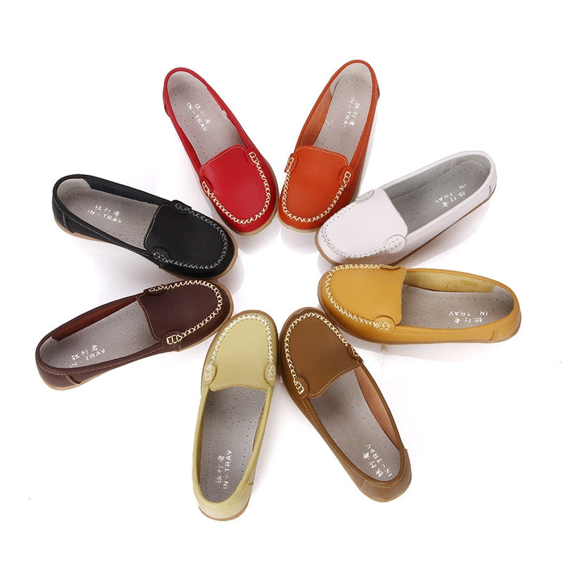 Shoes Woman Genuine Leather Women Shoes Flats 8 Colors Loafers Slip On Women's Flat Shoes