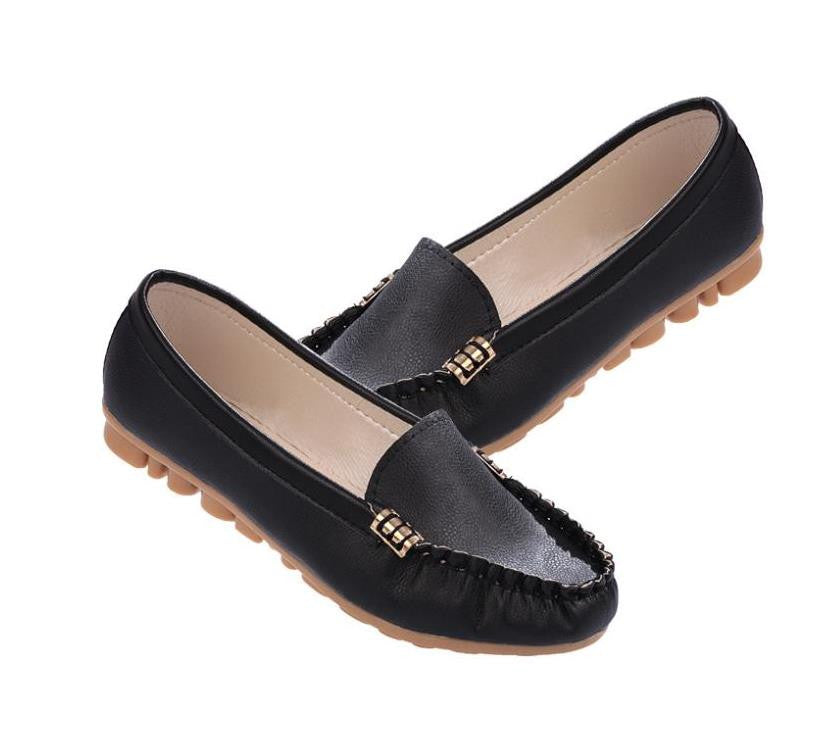 New Arrivals women flats leather fashion shoes slip on woman loafer