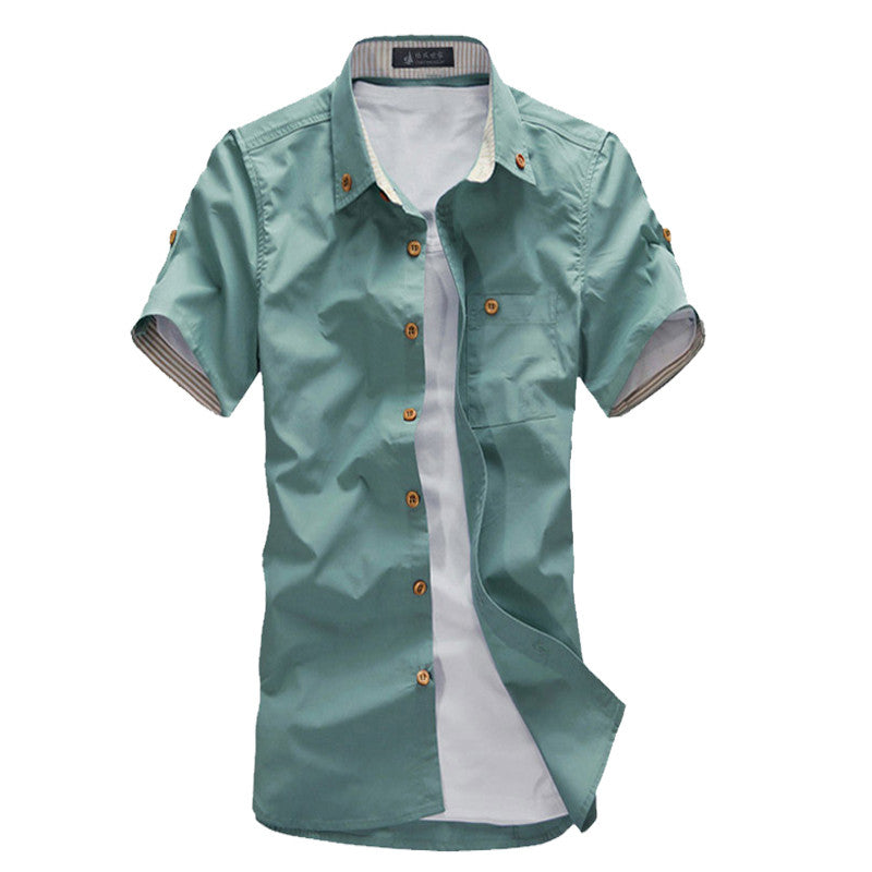 Hot Sale Men's Fashion Short Sleeve Shirts.Top Brand Quality Summar Slim Shirts