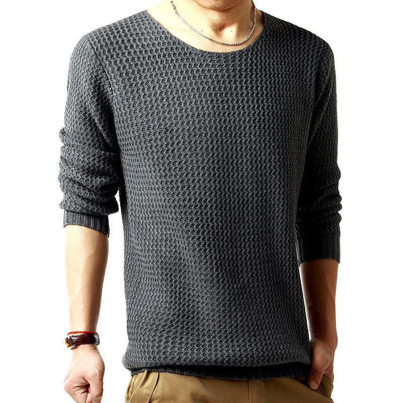 Pullover sweater male o-neck sweater spring long sleeved turtleneck sweater knitted men sweater
