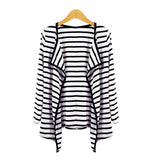 New Fashion Women Ladies Long Sleeve Striped Peplum Spring Autumn Casual Cardigan Tops Blouse Jacket Outerwear