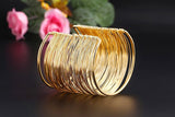 Fashion Punky Style Hollow Cuff Retro Braid Big Gold Bangles For Women Charm vintage Multilayer Wide Bracelet 