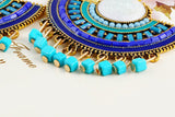New Design Fashion Charm Vintage Bohemian beads earrings jewelry Alloy hollow flower Pendant drop earrings for women