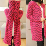Spring & Autumn & Winter Female Knitted Sweater Dress Women knitwear Casual Long Knitting Warm Cardigan Outerwear Coats