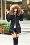 Winter Women Parka Outerwear Duck Down Jacket With Large Fur Collar 