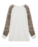 Spring Autumn Blusas Women Leopard Printed Clothing O Neck Long Sleeve T-shirt Ladies Tops