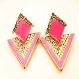Fashion Accessories Jewelry Vintage Brand Crystal Chromophous Sparkling Multicolor Stud Earrings For Women