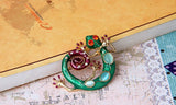 Hot Sale Green Snake Natural Stone Gecko Brooch Beautiful Charms Jewelry