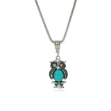 Special Owl Turquoise Necklaces Silver Pendant Accessories for Women Clothing Women's Vintage Style