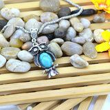 Special Owl Turquoise Necklaces Silver Pendant Accessories for Women Clothing Women's Vintage Style