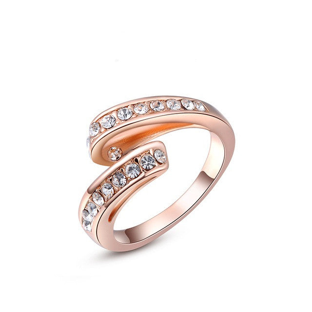 Genuine Austrian Crystal Fashion Ring Rose Gold Plated Rings Jewelry for Women