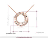 18K Rose Gold Plated Austrian Crystal Round Pendant Necklace Jewelry for women