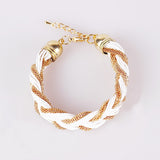 New women metal winding bracelet with a rope