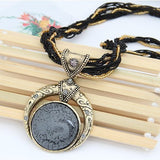 New Bohemian Necklace Jewelry Fashion Popular Retro Bohemia Style Multilayer Beads Chain Crystal Gem Grain Pendant Necklace