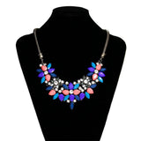 Fashion Necklaces For Women Fabric Acrylic Resin Flower Necklace Collar Statement Necklace Pendant